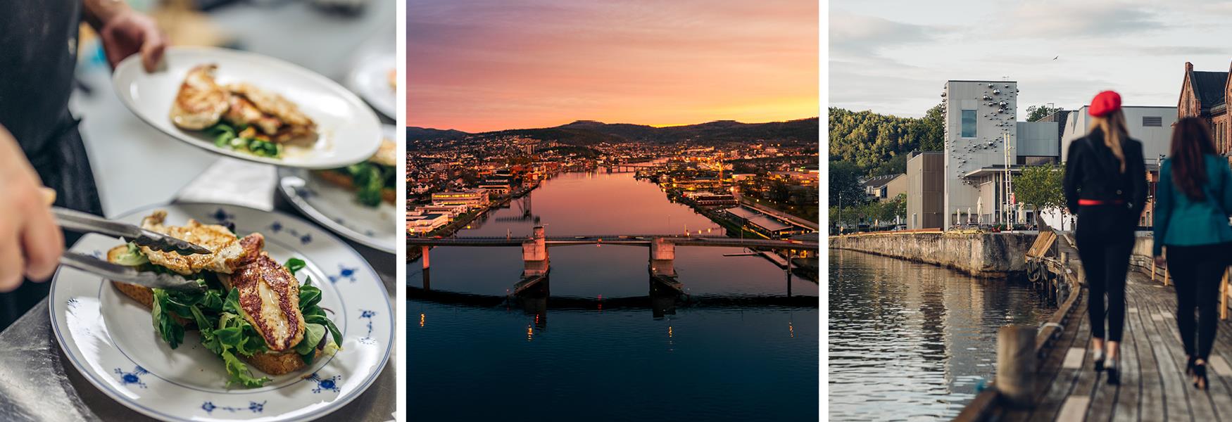 bildecollage av bilder fra Porsgrunn