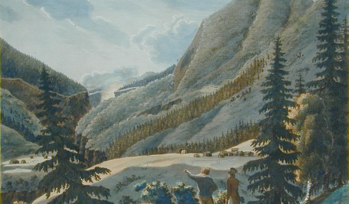 Utsyn mot Rjukanfossen Carpelan 1820-talet, måleri.